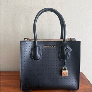 Michael Kors Black Perforated Satchel